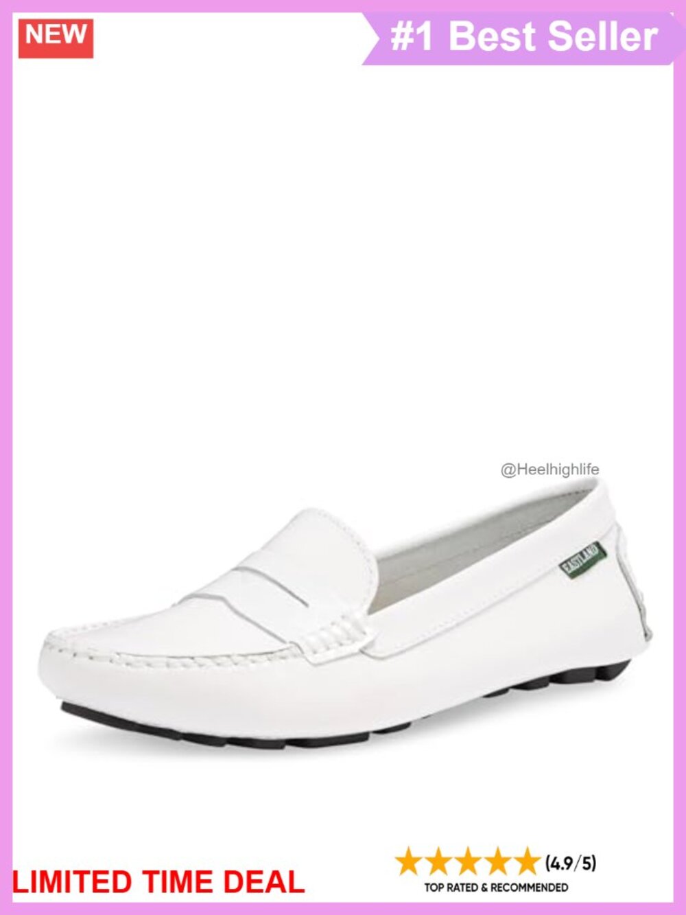 Eastland Patricia Leather Loafer Women's Pull-On Round Toe Casual Walking Shoe